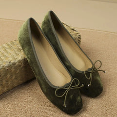 Shoes Round Toe Soft Bottom Loafers Comfortable Flats Casual Boat Shoes Bowtie ballerinas shoes Woman