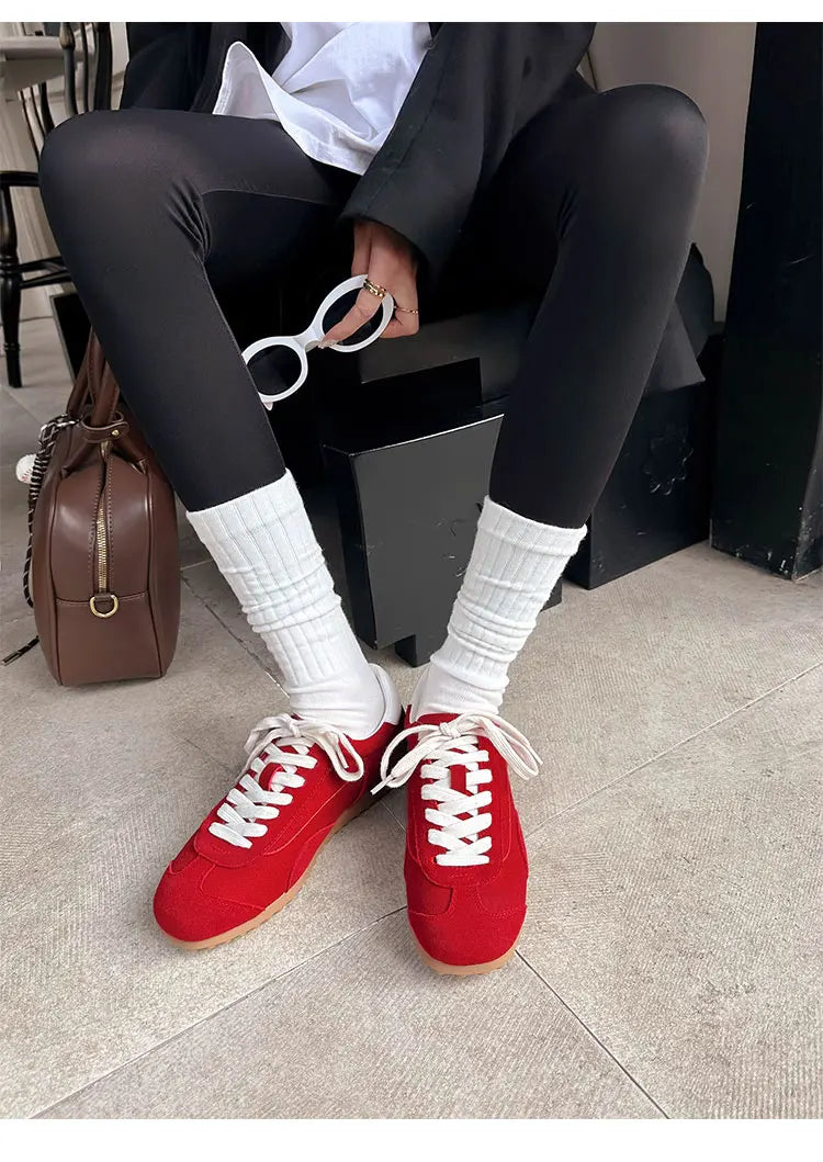 Sports Shoes Genuine Leather Thick-Soled Single Shoes 2025Retro Sports Forrest Gump German Training Shoes