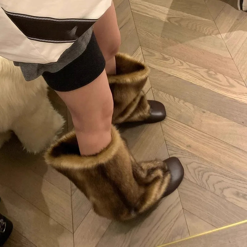 Hairy High Top Long Boots