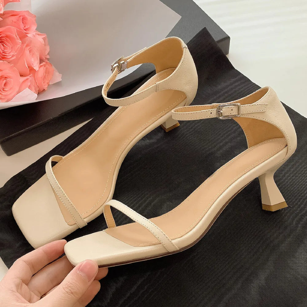 thin high heel sandals narrow band open toe ankle strap elegant heeled dress pumps shoes