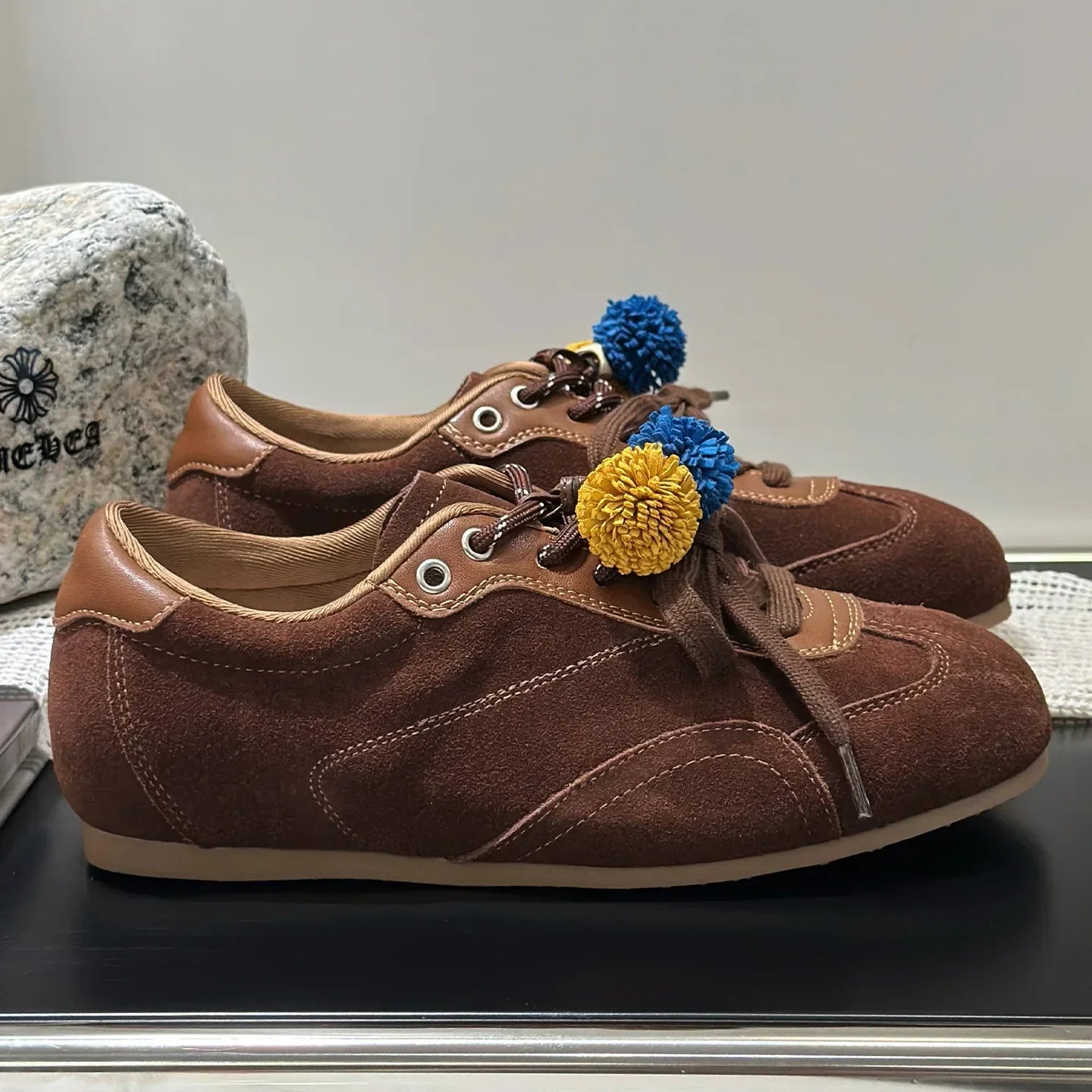 Retro Sporty Thick Bottom Breathable Heightening Shoes Vintage Dequn Round Toe Low Heel Comfortable All Season Shoe