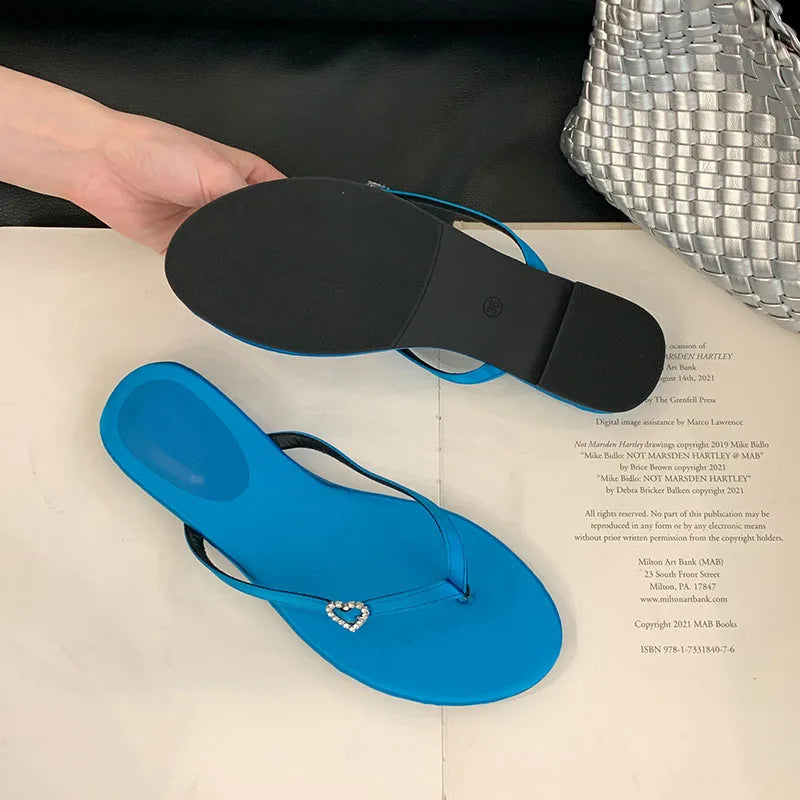 Round Toe Flats Slippers Shoes In Beach Slides Flats Sandals Shoes Flip flops
