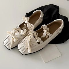 Style Color Block Flats Mary Jane Square Toe Bow Sweet Shoes Casual Comfy Daily Dress Slip on Flats Shoes