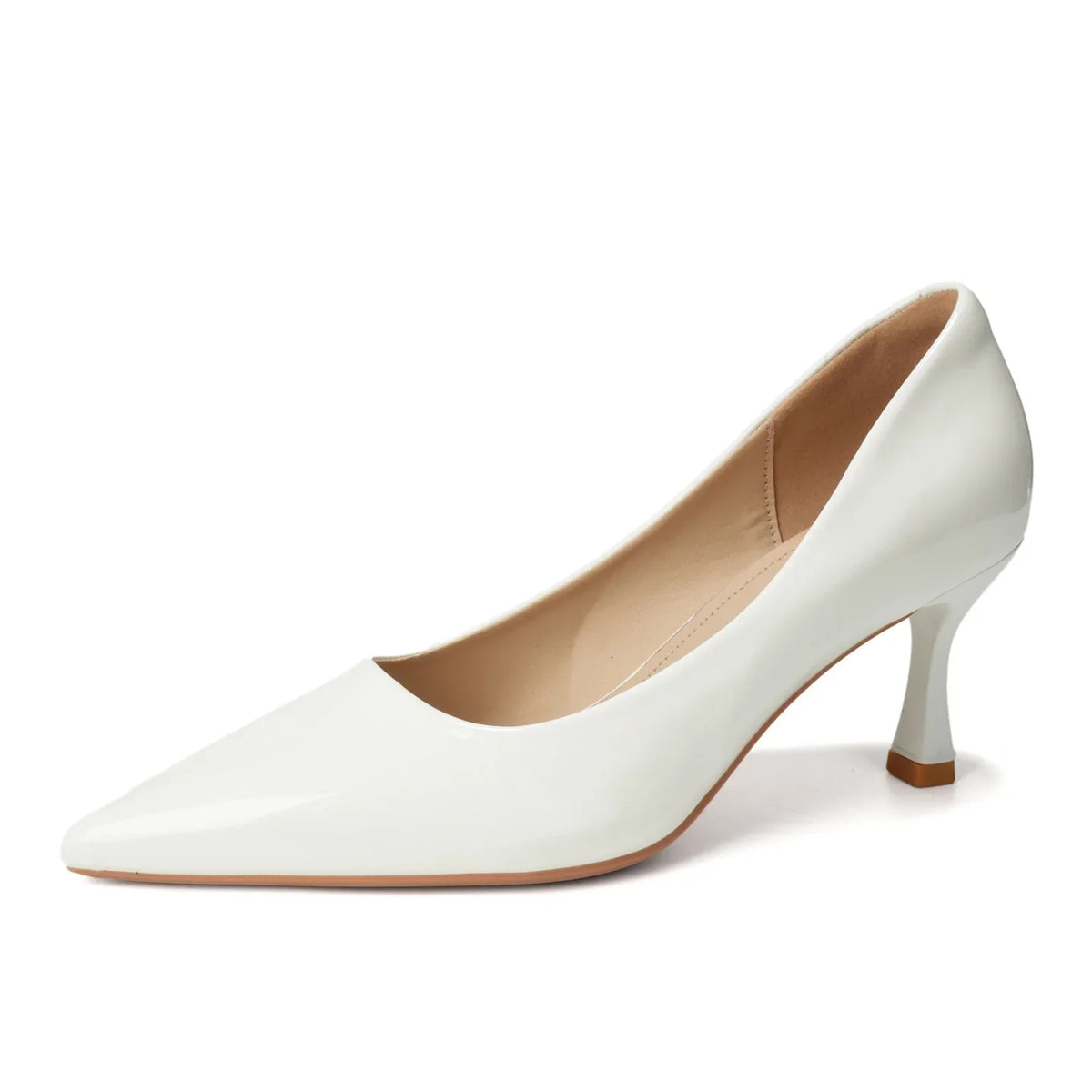 Red Shiny Leather Pumps 6CM Kitten High Heels Shoes Pointed Toe Escaprins Mujer OL Office Tacones Bride Wedding Shoes