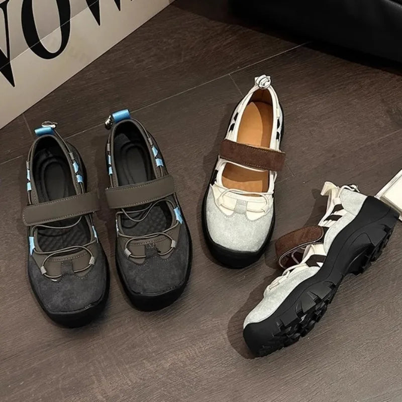 Retro Style Shallow Mouth Casual Mary Jane Versatile Comfortable Thick Soled Sports Single Shoes