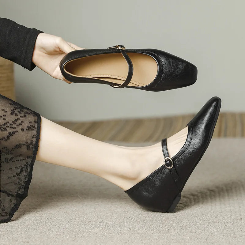 mary janes shoes woman height increasing flats soft leather ankle belt mocasines elevator shoes zapatos de mujer 2025