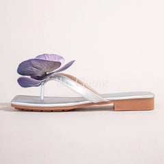 Brand Shoes Elegant Flowers Design Slippers Casual Outer Wear High Heel Slides