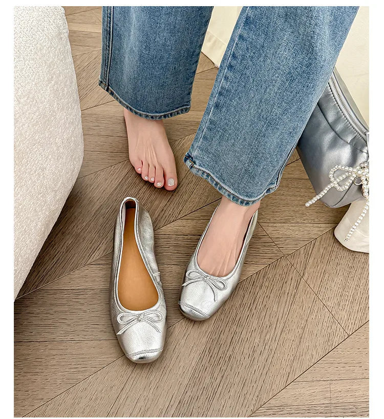 and ballet flat shoes work professional leather single shoes shoes ladies