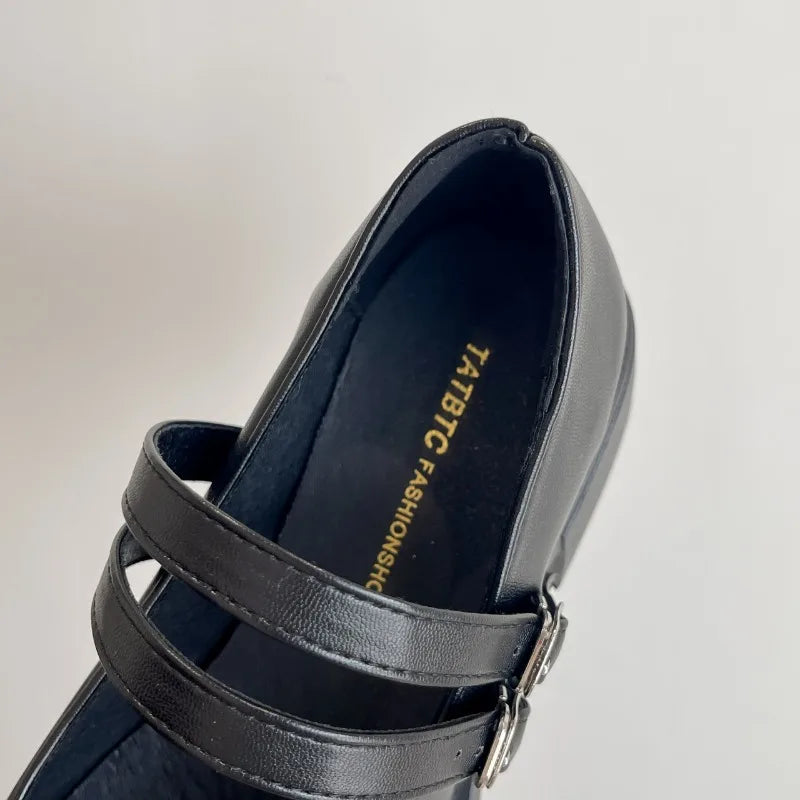 Dresses Mary Jane Shoes Elegant Causal Uniform Performance Shoes Lolita Bowknot Woman Low-heeled Shoes