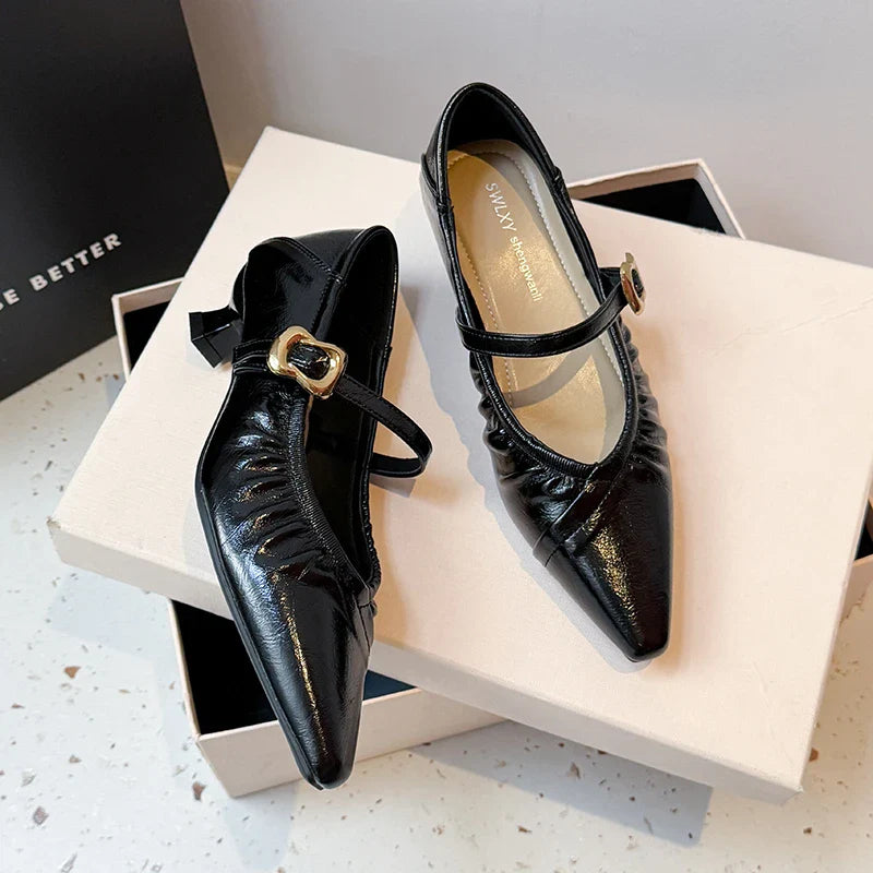 Pointed Toe High Heels Mary Jane Shoes Sandals Dress Shallow Mujer Zapatos
