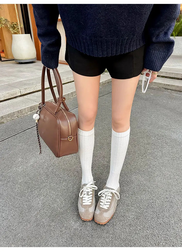 Sports Shoes Genuine Leather Thick-Soled Single Shoes 2025Retro Sports Forrest Gump German Training Shoes