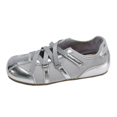 Mary Jane Cross Strap Flats Shoes Elegant Round Toe Comfort Soft Sole Ballerinas Shoes