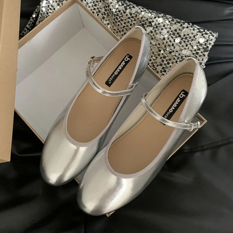 Footwear Shallow Flats With Shoes Round Toe Buckle Strap Flats Mary Janes Lolita Shoes