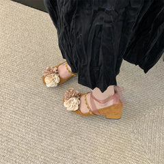 Shoes Woman Flats Modis Elegant Dress On Heels Floral Mary Janes Flower Shoes Heels