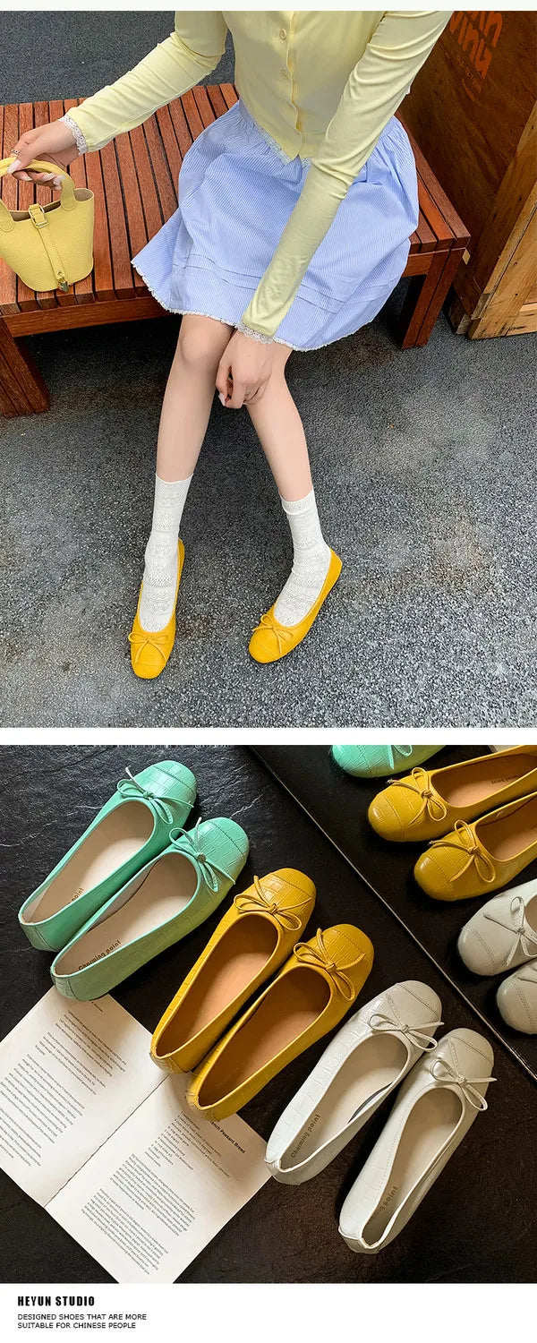 and ballet flat shoes bow and comfortable work shoes work shoes single shoes flats