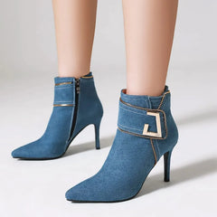 Western Denim Ankle Booties