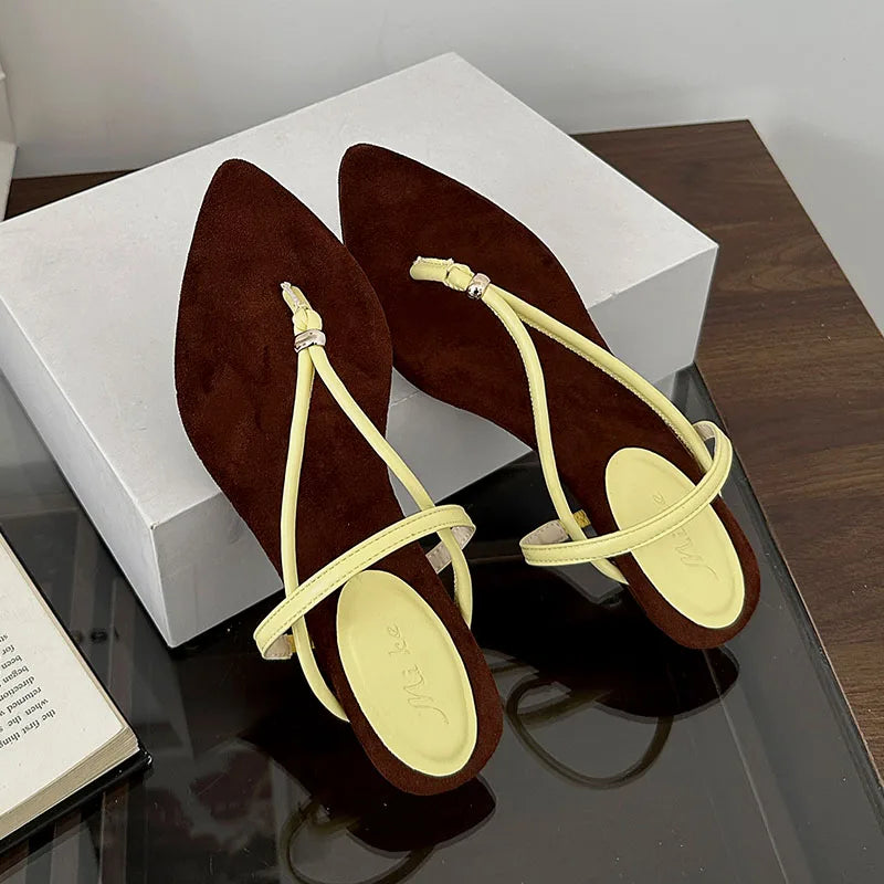Flip flops Heeled Sandals Pumps Pointed Toe Low Heel Slides Slippers Shoes