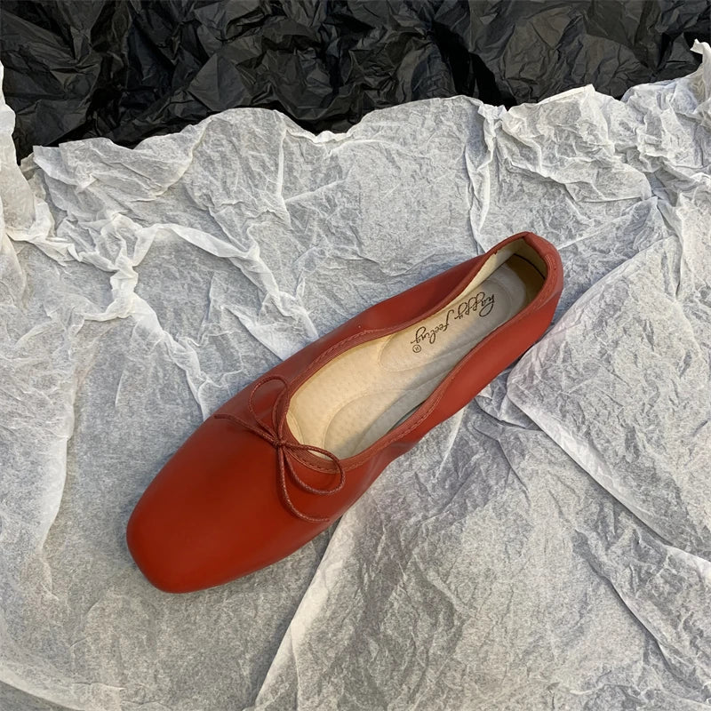 Flats Ballerina Shoes Brand Square Toe Flat Ballet Shoe Casual Slip On Loafers zapato