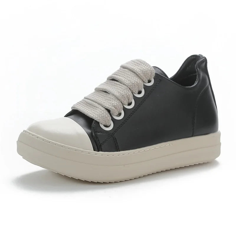Sneakers High-top Flat Casual Sport Shoes With Thick Lace Up European And American Style Unisex Couple Shoes
