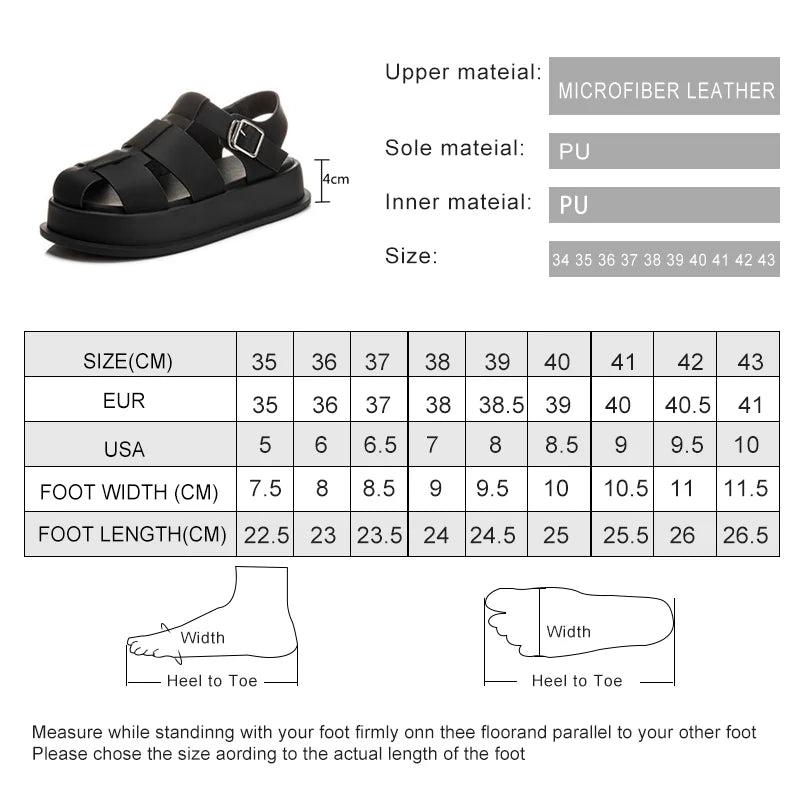 Roman Sandals Closed toe Leisure Thick Soled Woven Shoes Sandals