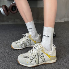 Sneakers Breathable Lace Up Running Shoes Outside Soft Soled Lightweight Comfortable Sneakers
