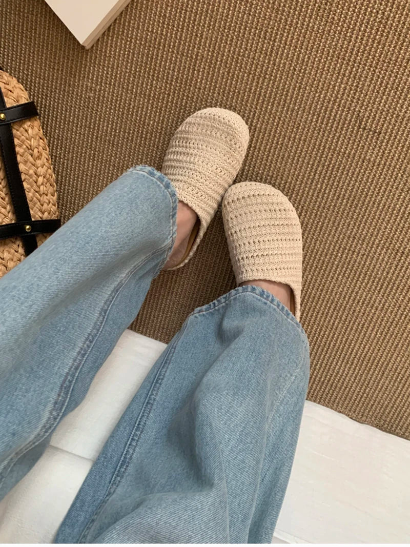 Breathable Hollow Out Mules Slippers Slip On Singbacks Shoes Casual Dress Slides