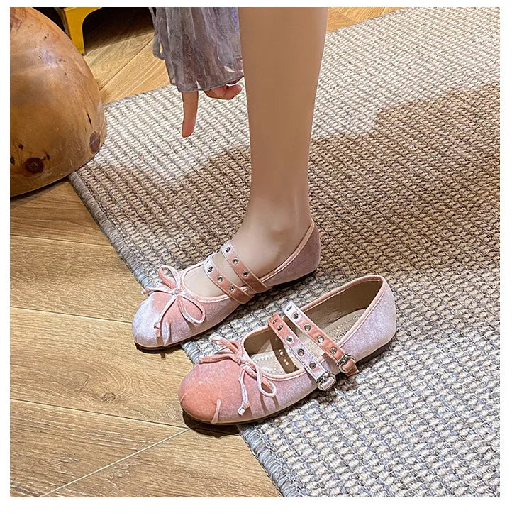 silver glitter ballet flats round toe riband cross-tied bow ballerina shoes crystal wedding bridesmaid flats shoes size 43