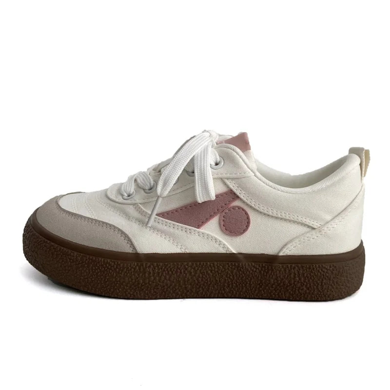 Thick Bottom Training Shoes Retro Mixed Color Students Sneakers Casual Concise Soft Soled Sports Shoes