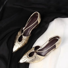 Pointed Hollow Pleated Flat Shoes Outdoor Shallow Casual Sandals Comfortable Breathable Shoes