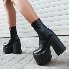 Platform Ankle Boots Brand Design Great Quality Gothic Style Comfy Cool Street Shoes Boots Big Size 43
