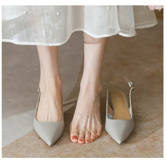 Sandals Pointed Toe Slingbacks Pumps Wedding Shoes Low Heels Shoes