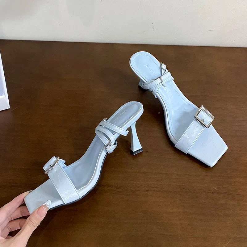 Ankle Strap High Heels Pumps Shoes In Shallow Footwear Party Thin Heels Shoes Sandals