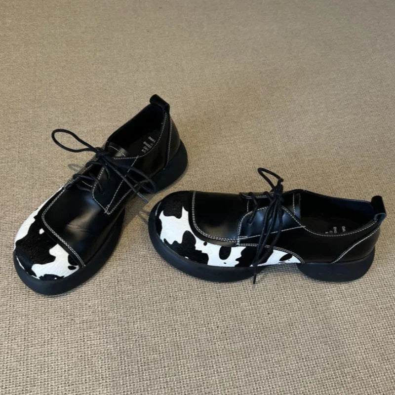 Soft Sole British Style Flats Casual Loafers Comfortable Rubber Bottom Non-slip Shoes
