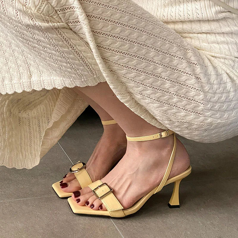 Ankle Strap High Heels Pumps Shoes In Shallow Footwear Party Thin Heels Shoes Sandals