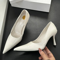 Patent Leather Pointed Toe Thin High Heels Elegant Party Shoes