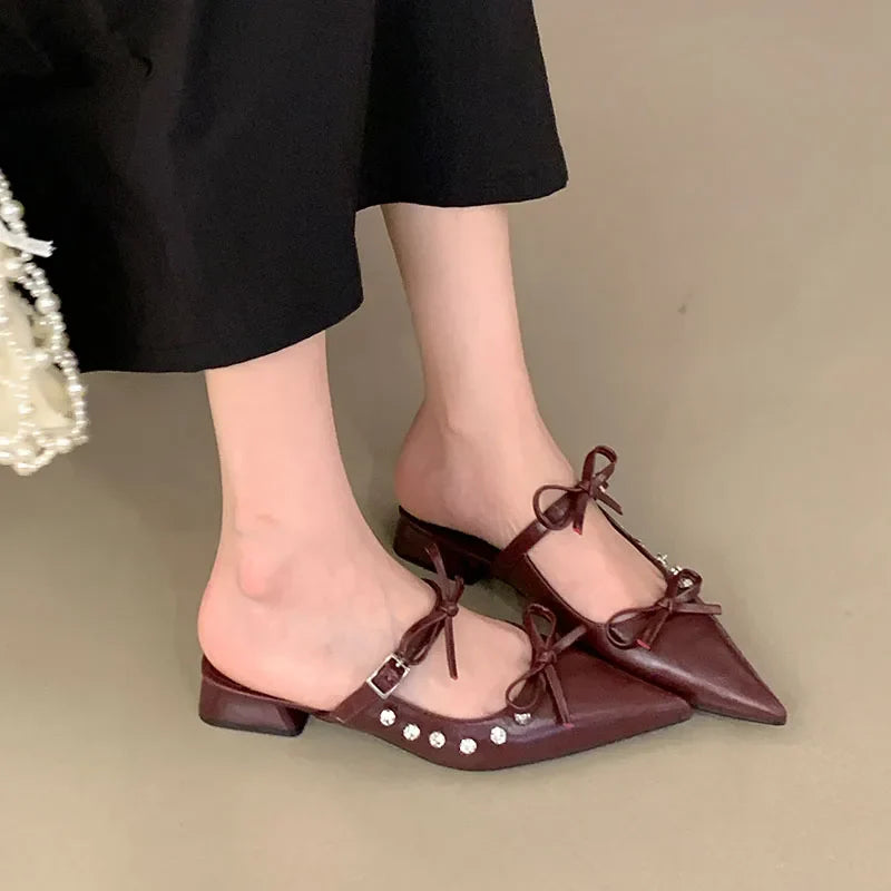 Butterfly-Knot Footwear Flats With Shoes