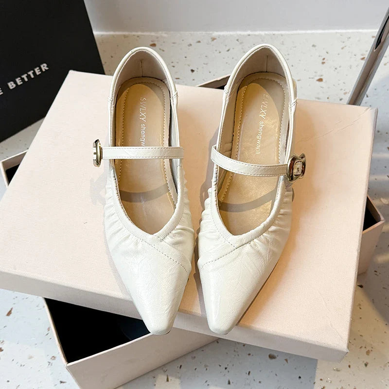 Pointed Toe High Heels Mary Jane Shoes Sandals Dress Shallow Mujer Zapatos