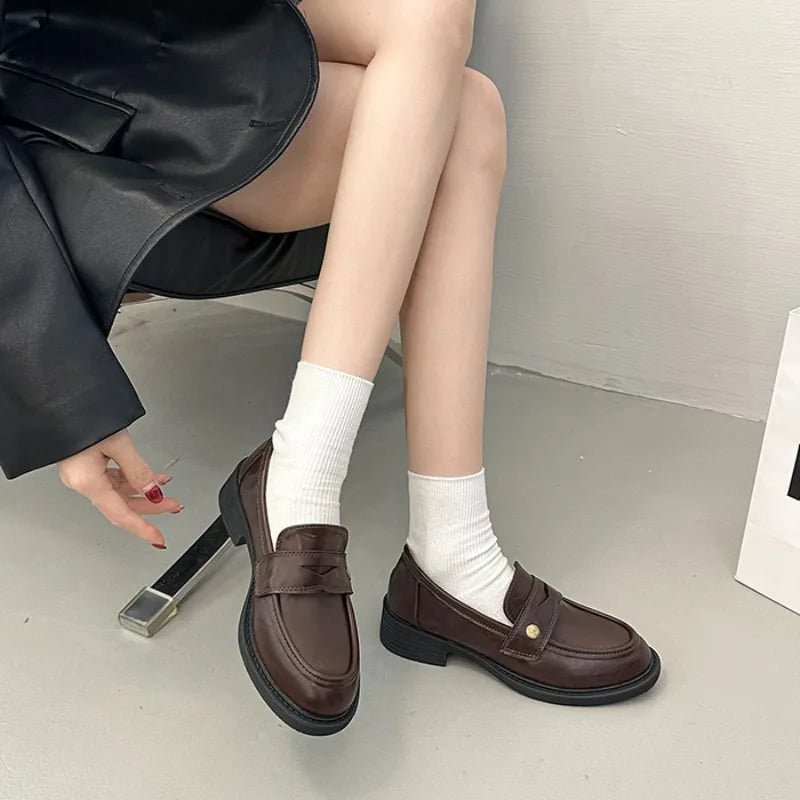 Flat Shoes Mary Jane Shoes Hot Sale Simple Causal Uniform Shoes Thick Bottom Non-slip