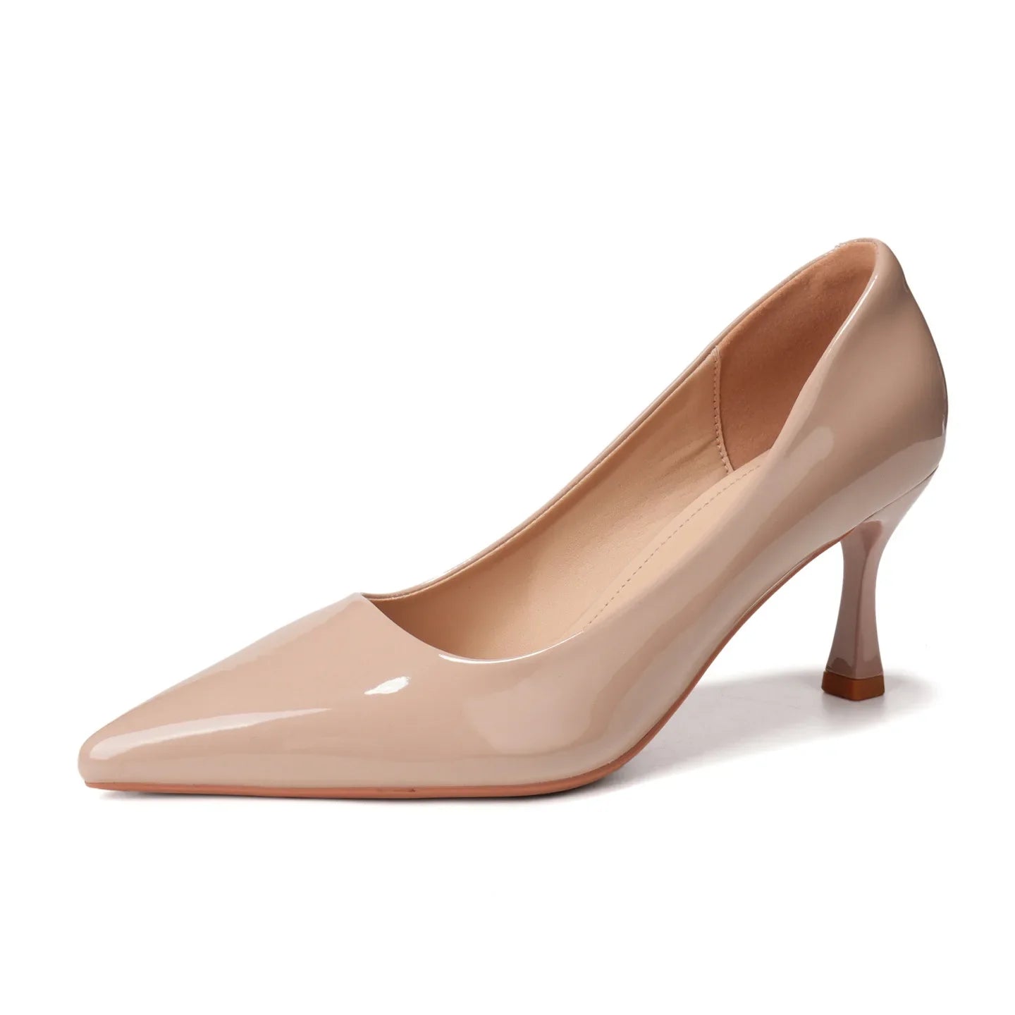 Red Shiny Leather Pumps 6CM Kitten High Heels Shoes Pointed Toe Escaprins Mujer OL Office Tacones Bride Wedding Shoes