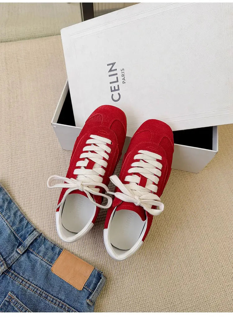 Sports Shoes Genuine Leather Thick-Soled Single Shoes 2025Retro Sports Forrest Gump German Training Shoes