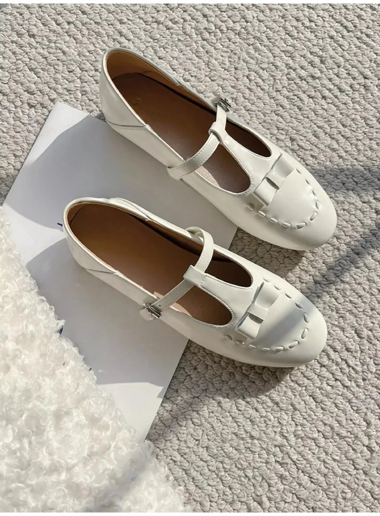 Pointed Toe Buckle Strap Flat Shoes Roman Retro Solid Color Casual Shallow Mouth Flats Comfy Soft Flat Shoes
