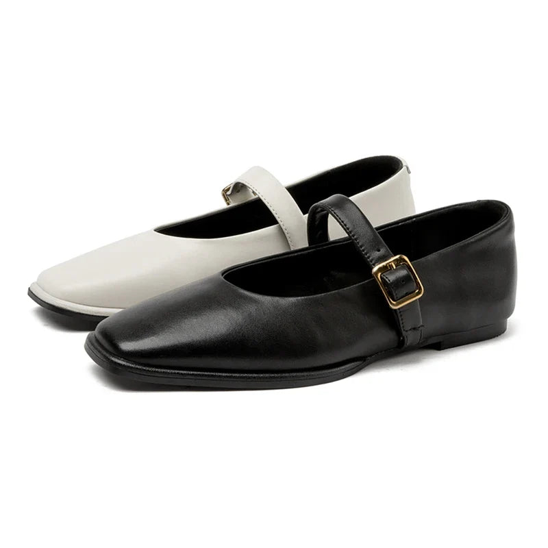 Shoes Genuine Leather Ballet Shoes Buckle Mary Jane Shoes's