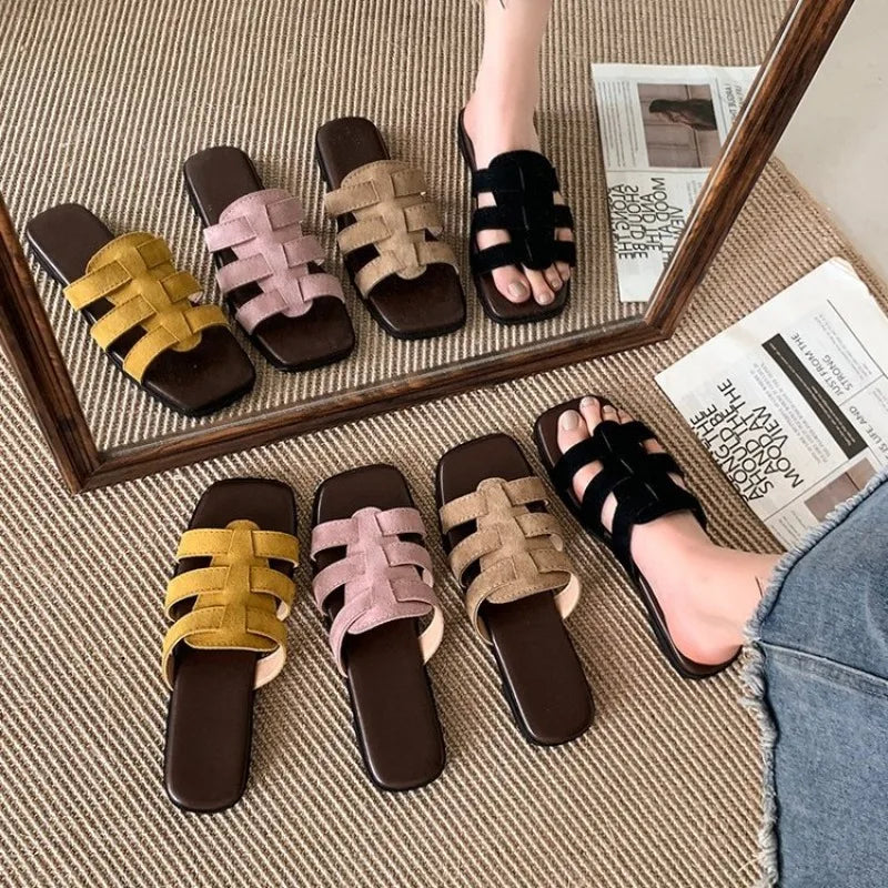 Slippers Flat Bottom Non-slip Outdoor Open Toe Beach Sandals Design Slides