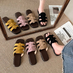 Slippers Flat Bottom Non-slip Outdoor Open Toe Beach Sandals Design Slides