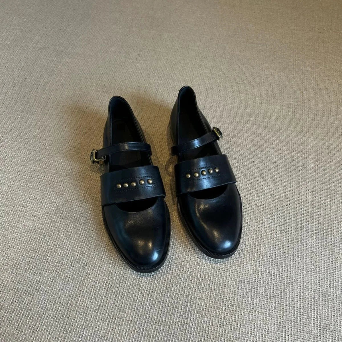 Leather Shoes Genuine Leather Low-heel Shoes Buckle Mary Jane Shoes's
