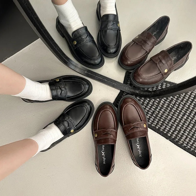 Flat Shoes Mary Jane Shoes Hot Sale Simple Causal Uniform Shoes Thick Bottom Non-slip