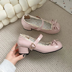 JK Mary Jane Shoes Causal Shallow Butterfly-knot Shoes Leather Shoes