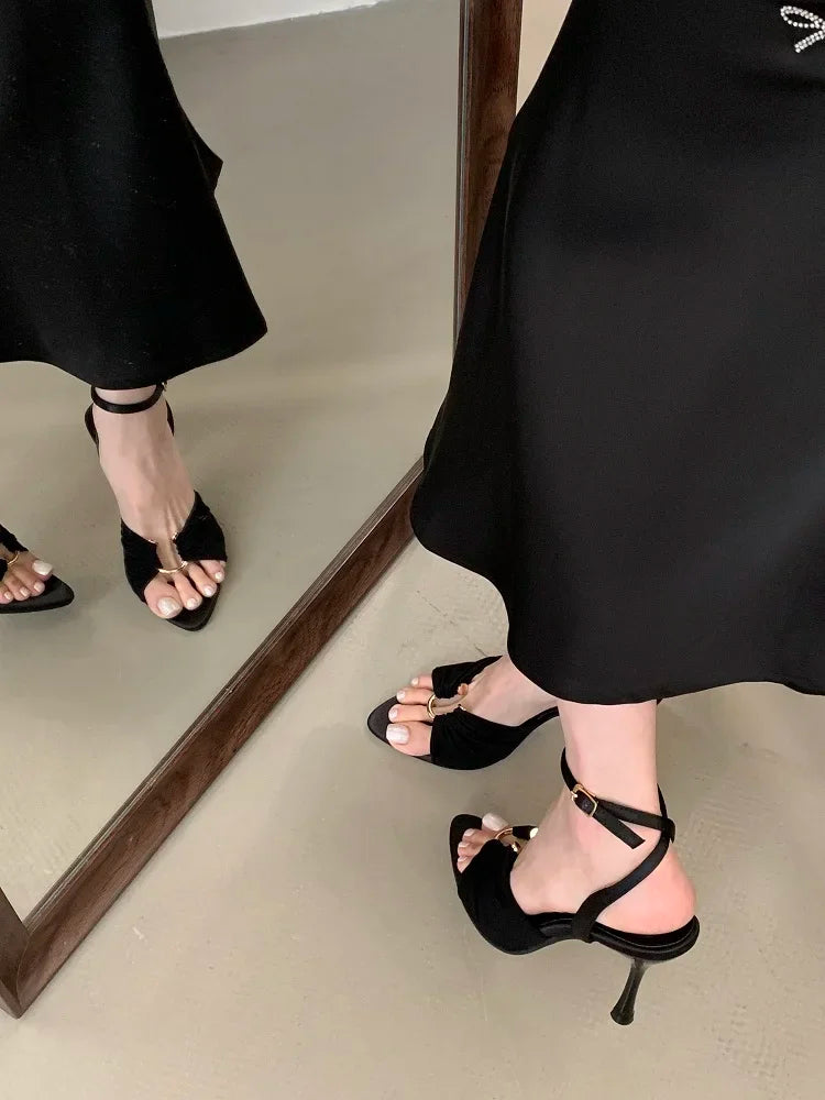 Street Style Elegant Thin High Heels Woman Pumps Pointed Toe Slingbacks Stripper Party