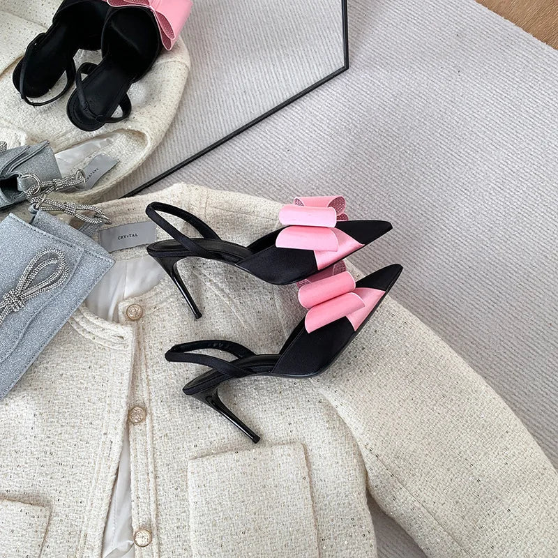 Beige Heeled Sandals Wedding Shoes Shallow Mouth Black High Lace Up Comfort Party Girls Stiletto Clear Pointed Rubber Silk