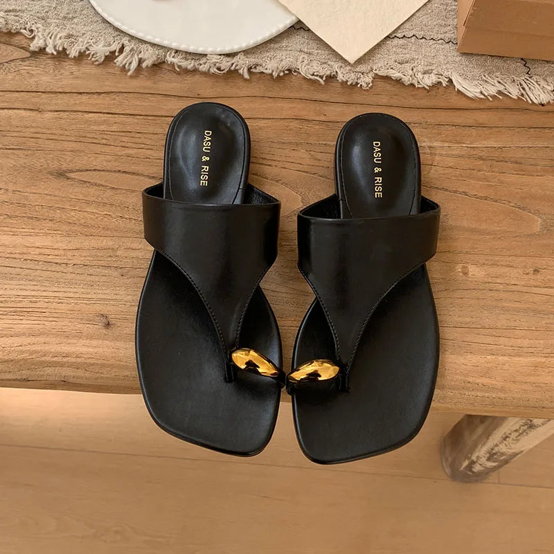 Beach Slides Flats Slippers Shoes Metal Flats Slippers Shoes Sandals Flip flops